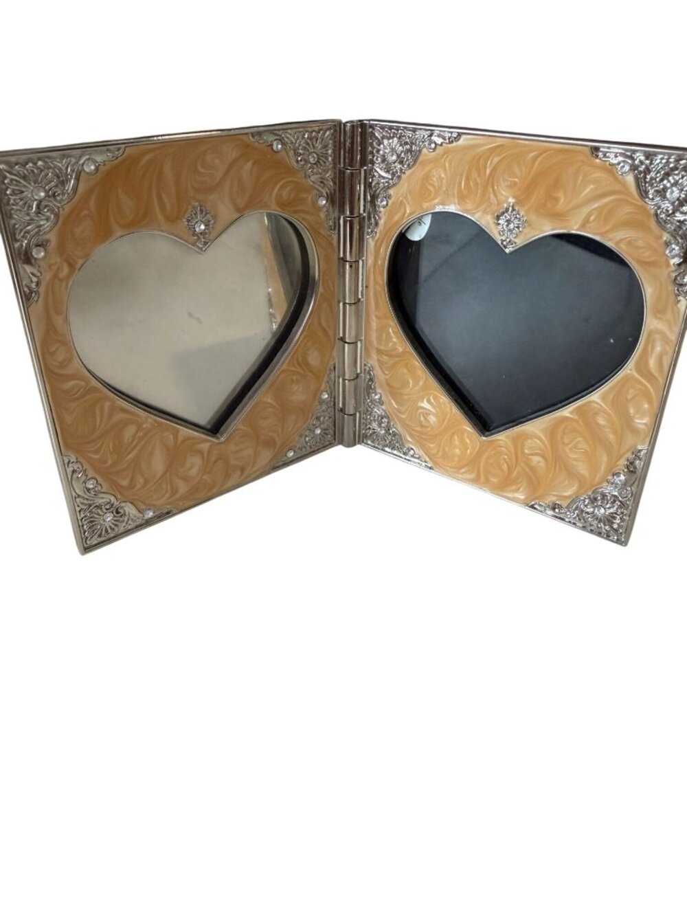 Things Remembered Swarovski Crystal Embellishments Double Heart Swirl Frame